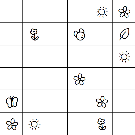 Kids Sudoku 6x6 - Hard