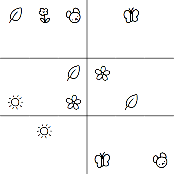 Kids Sudoku 6x6 - Hard