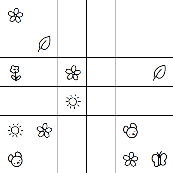 Kids Sudoku 6x6 - Hard