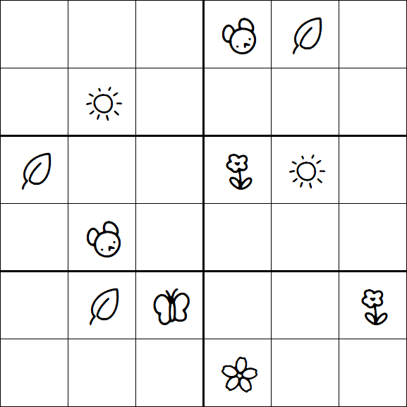 Kids Sudoku 6x6 - Hard
