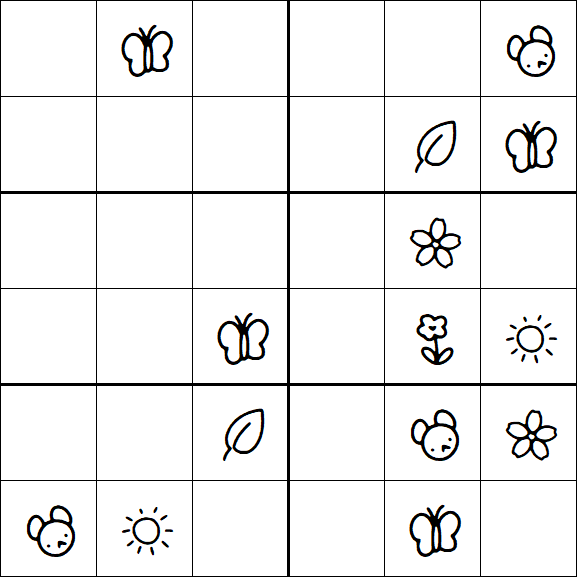 Kids Sudoku 6x6 - Difficile