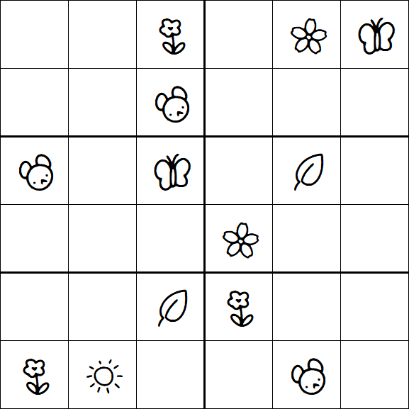 Kids Sudoku 6x6 - Difficile