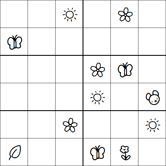 Kids Sudoku 6x6 - Difficile