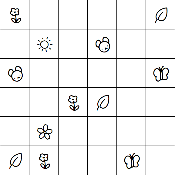 Kids Sudoku 6x6 - Difficile