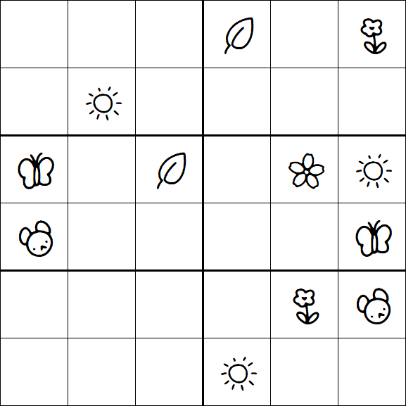 Kids Sudoku 6x6 - Difficile