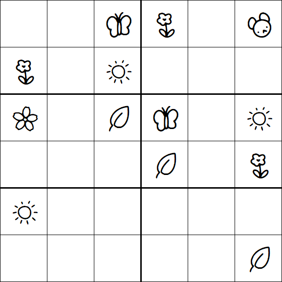 Kids Sudoku 6x6 - Difficile