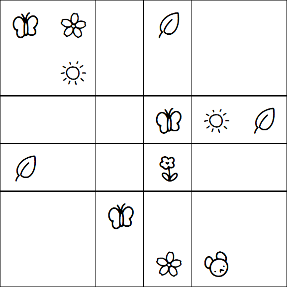 Kids Sudoku 6x6 - Difficile