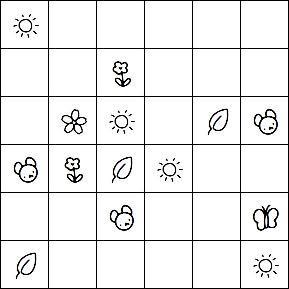 Kids Sudoku 6x6 - Difficile