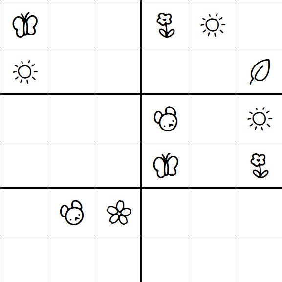 Kids Sudoku 6x6 - Difficile