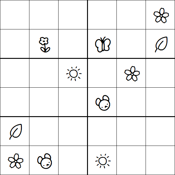 Kids Sudoku 6x6 - Difficile
