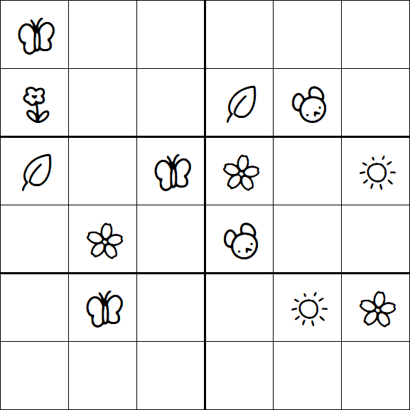 Kids Sudoku 6x6 - Difficile