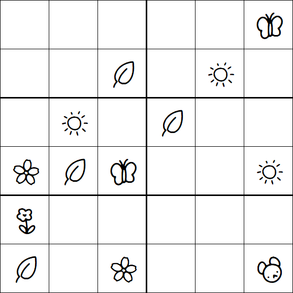 Kids Sudoku 6x6 - Difficile