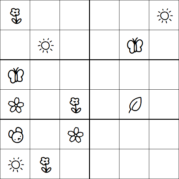 Kids Sudoku 6x6 - Difícil