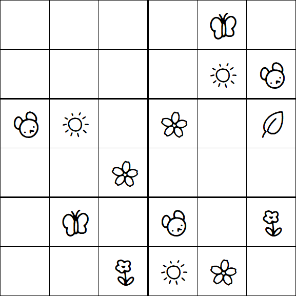 Kids Sudoku 6x6 - Difficile