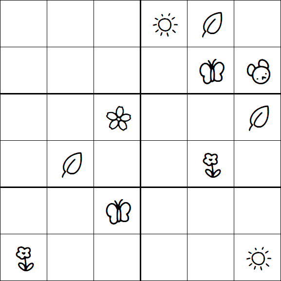 Kids Sudoku 6x6 - Difficile
