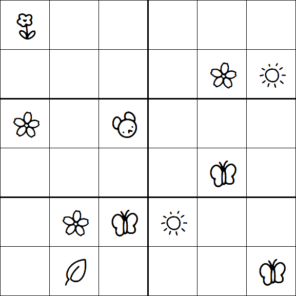 Kids Sudoku 6x6 - Hard