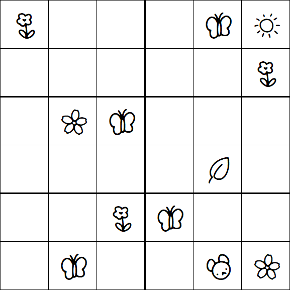 Kids Sudoku 6x6 - Difficile