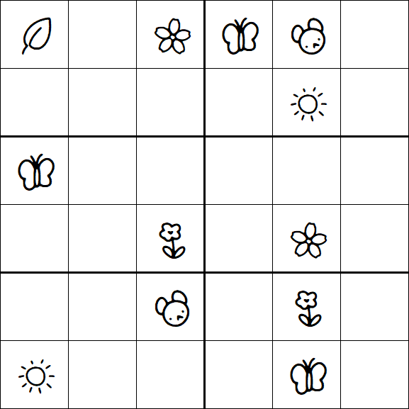 Kids Sudoku 6x6 - Difficile