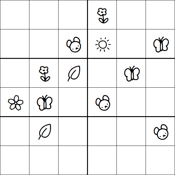 Kids Sudoku 6x6 - Difficile