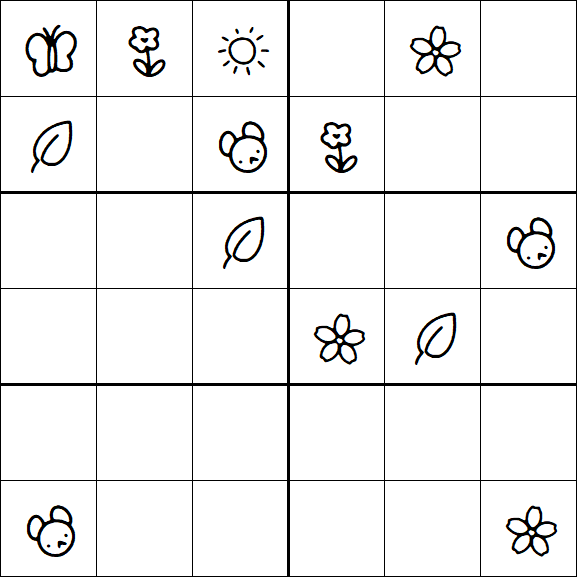Kids Sudoku 6x6 - Difficile