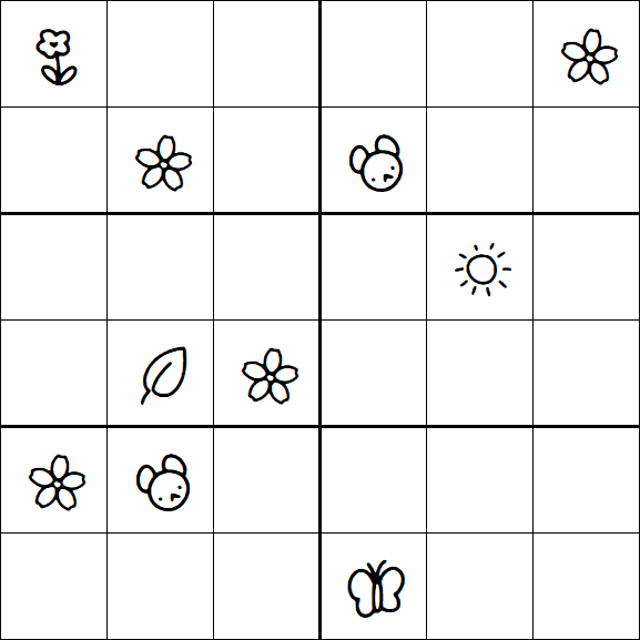 Kids Sudoku 6x6 - Difficile