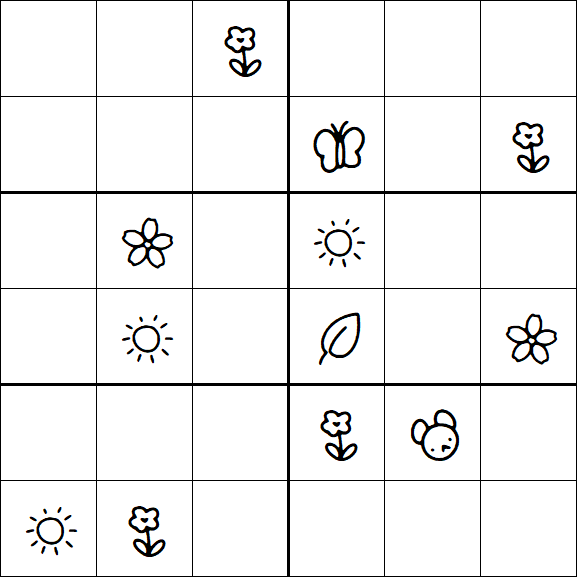 Kids Sudoku 6x6 - Hard