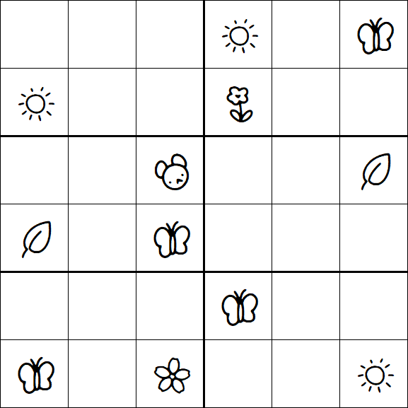 Kids Sudoku 6x6 - Difficile