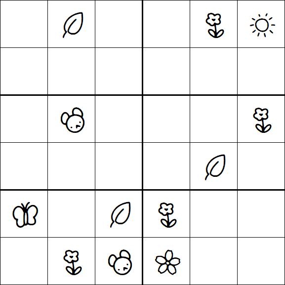 Kids Sudoku 6x6 - Hard