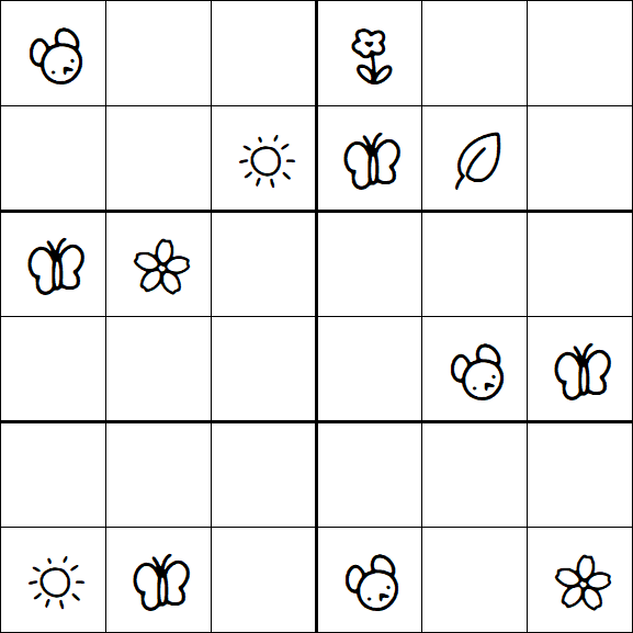 Kids Sudoku 6x6 - Hard