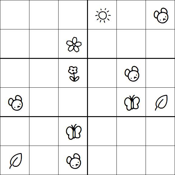 Kids Sudoku 6x6 - Hard