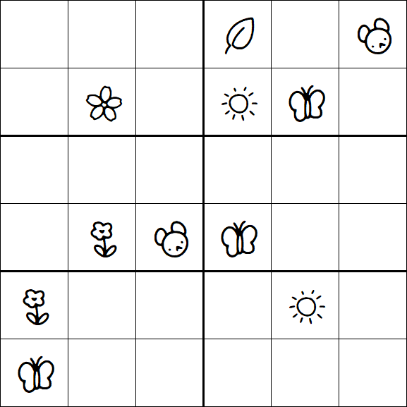 Kids Sudoku 6x6 - Hard