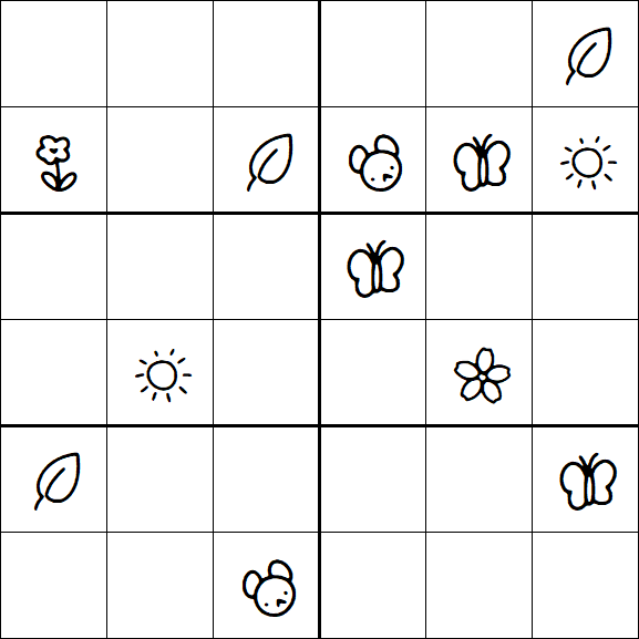 Kids Sudoku 6x6 - Hard