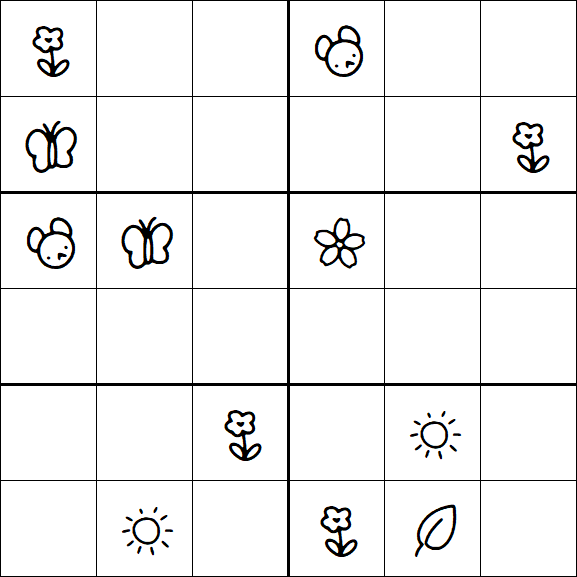 Kids Sudoku 6x6 - Hard