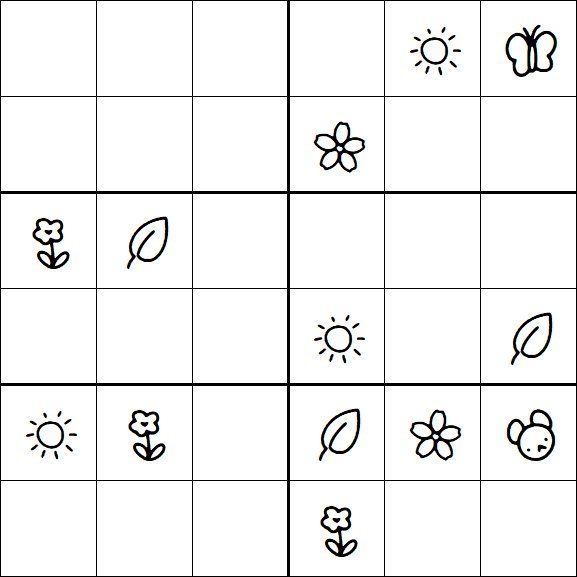 Kids Sudoku 6x6 - Hard