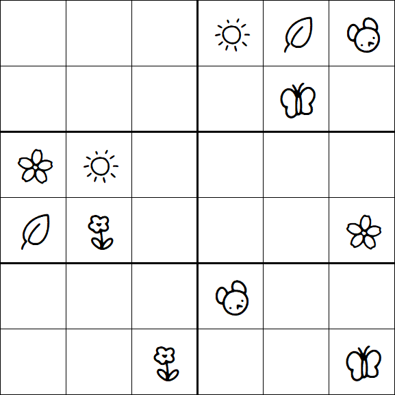Kids Sudoku 6x6 - Hard