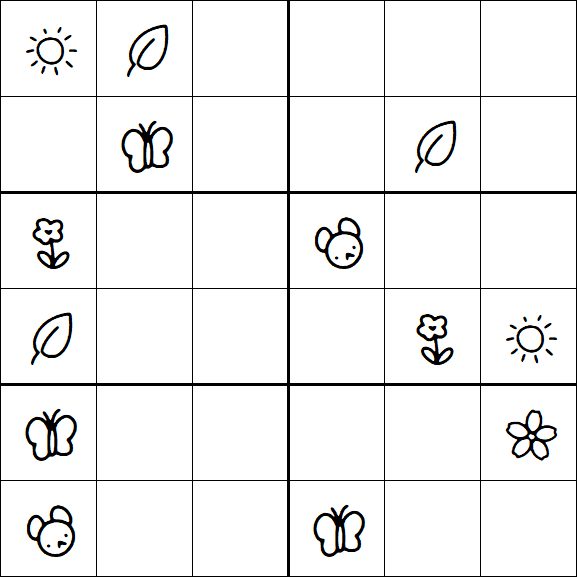 Kids Sudoku 6x6 - Difficile