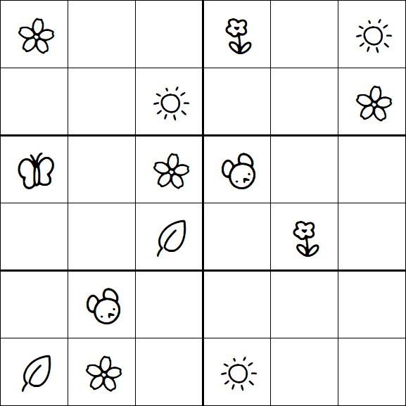 Kids Sudoku 6x6 - Medium
