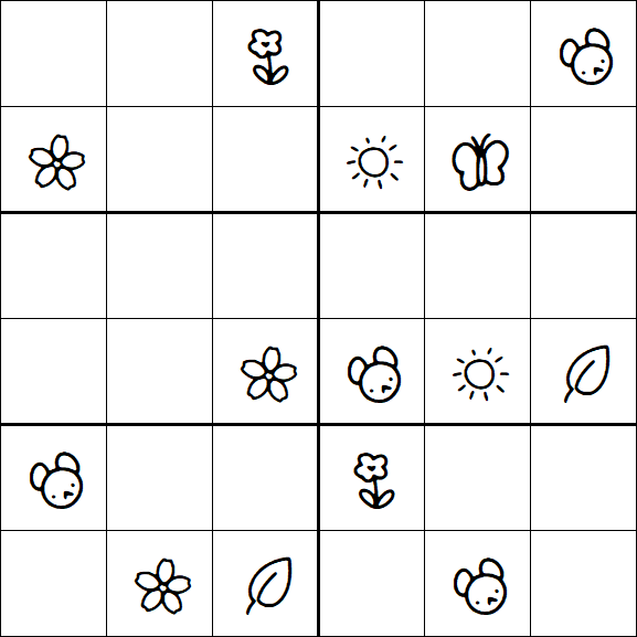 Kids Sudoku 6x6 - Moyen