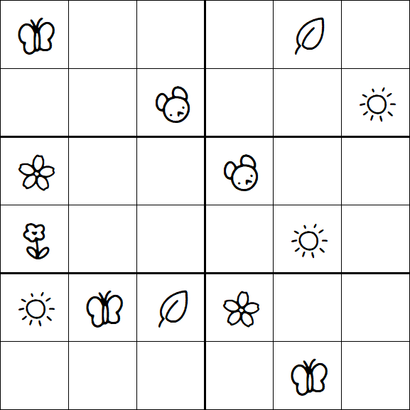 Kids Sudoku 6x6 - Medium