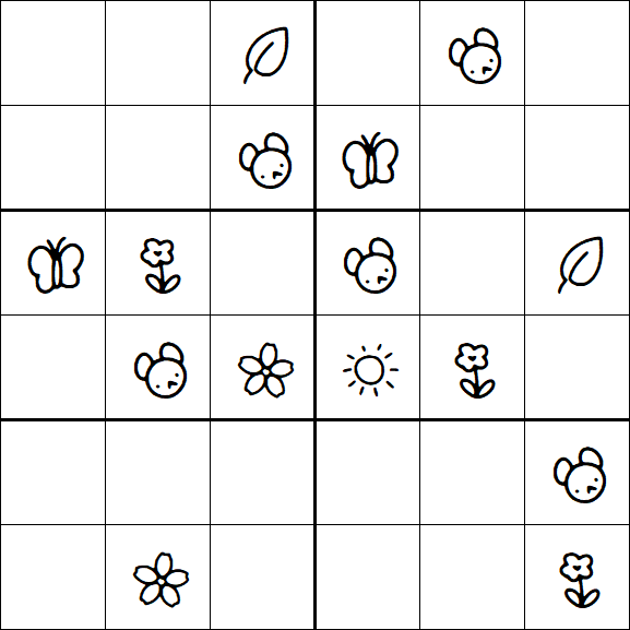 Kids Sudoku 6x6 - Medium