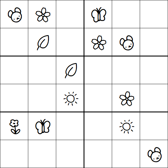 Kids Sudoku 6x6 - Medium