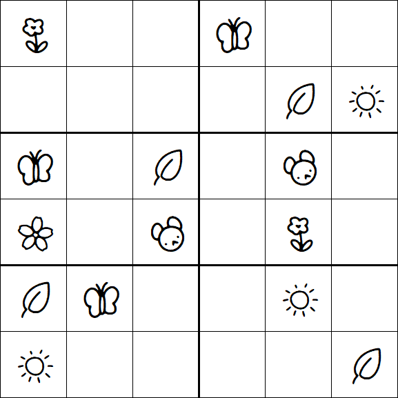 Kids Sudoku 6x6 - Medium