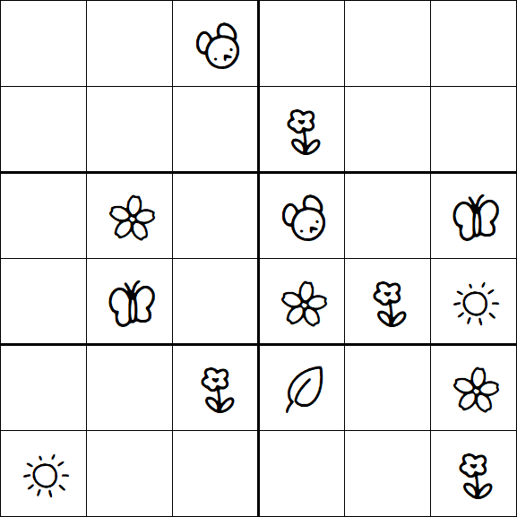 Kids Sudoku 6x6 - Moyen