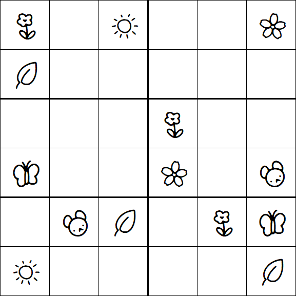 Kids Sudoku 6x6 - Moyen