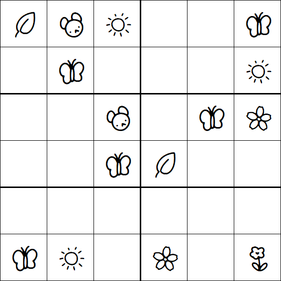 Kids Sudoku 6x6 - Moyen