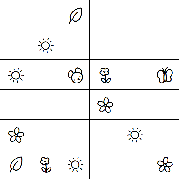 Kids Sudoku 6x6 - Moyen