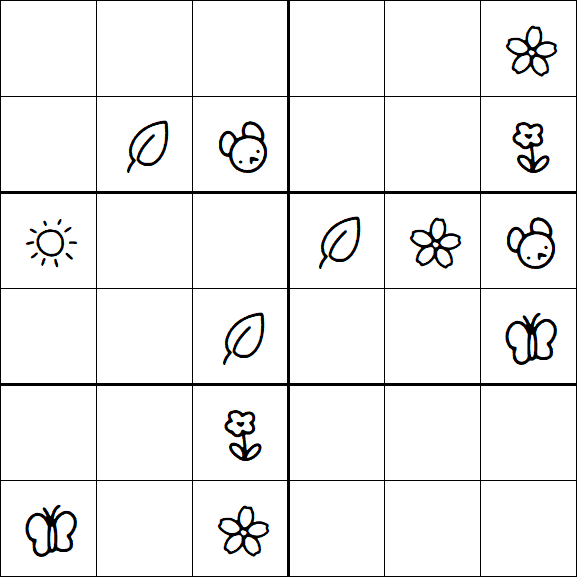 Kids Sudoku 6x6 - Moyen