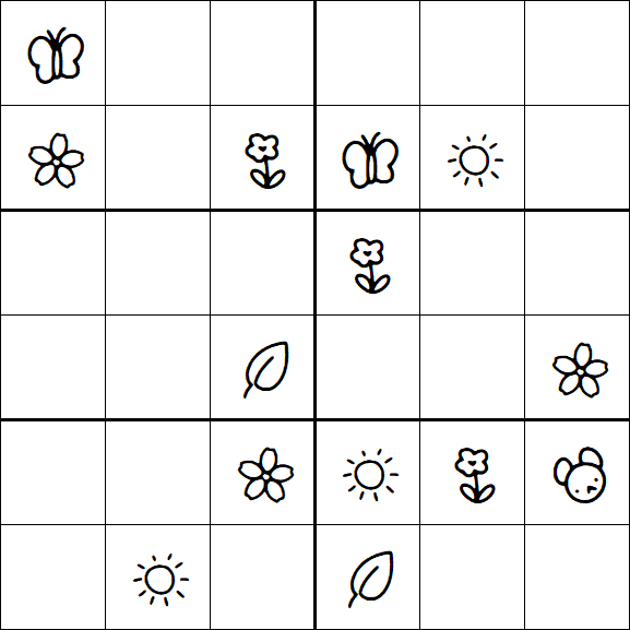 Kids Sudoku 6x6 - Medium
