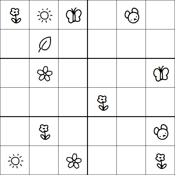 Kids Sudoku 6x6 - Medio