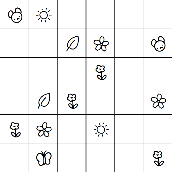 Kids Sudoku 6x6 - Medio